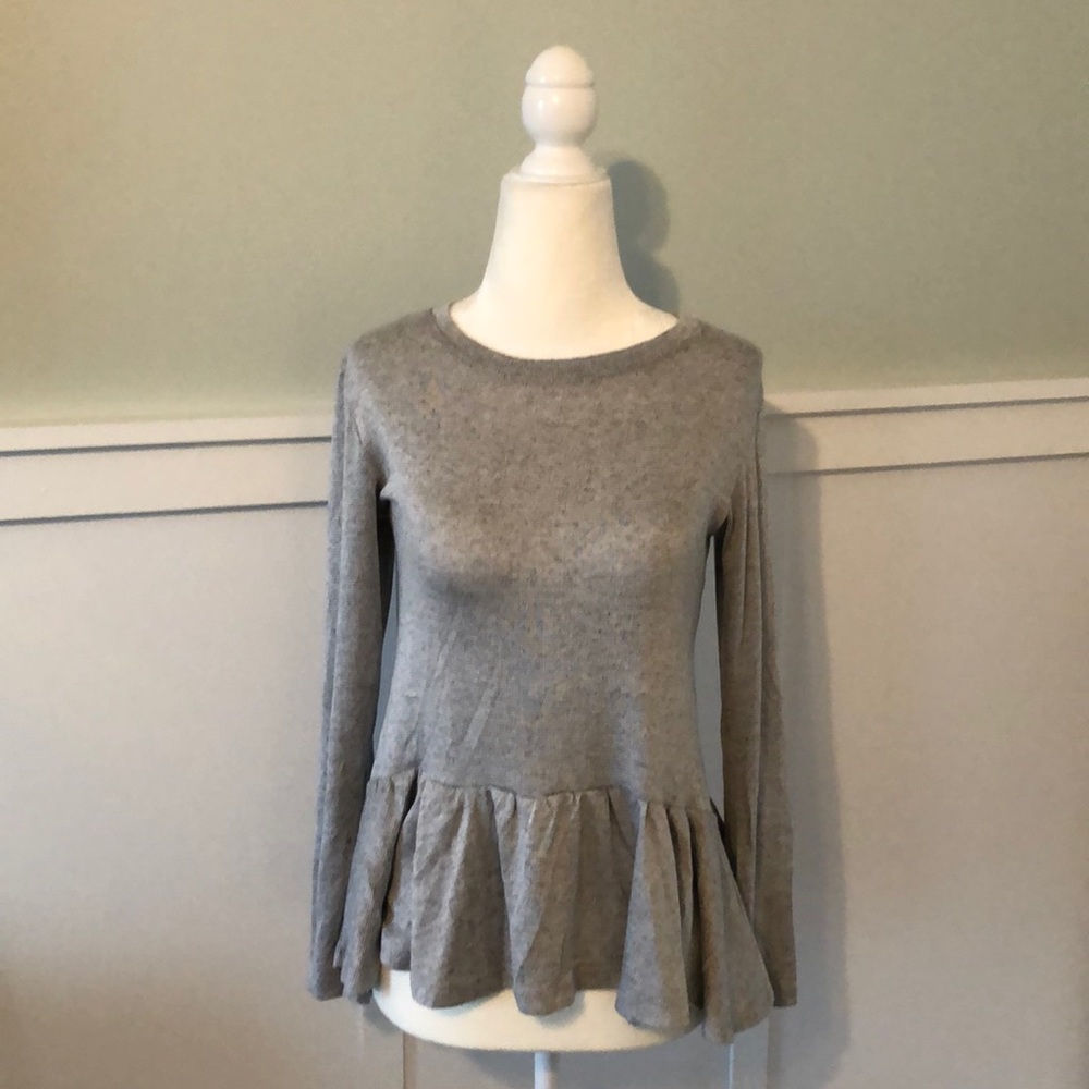 Daydreamer super soft grey peplum long-sleeve (XS)